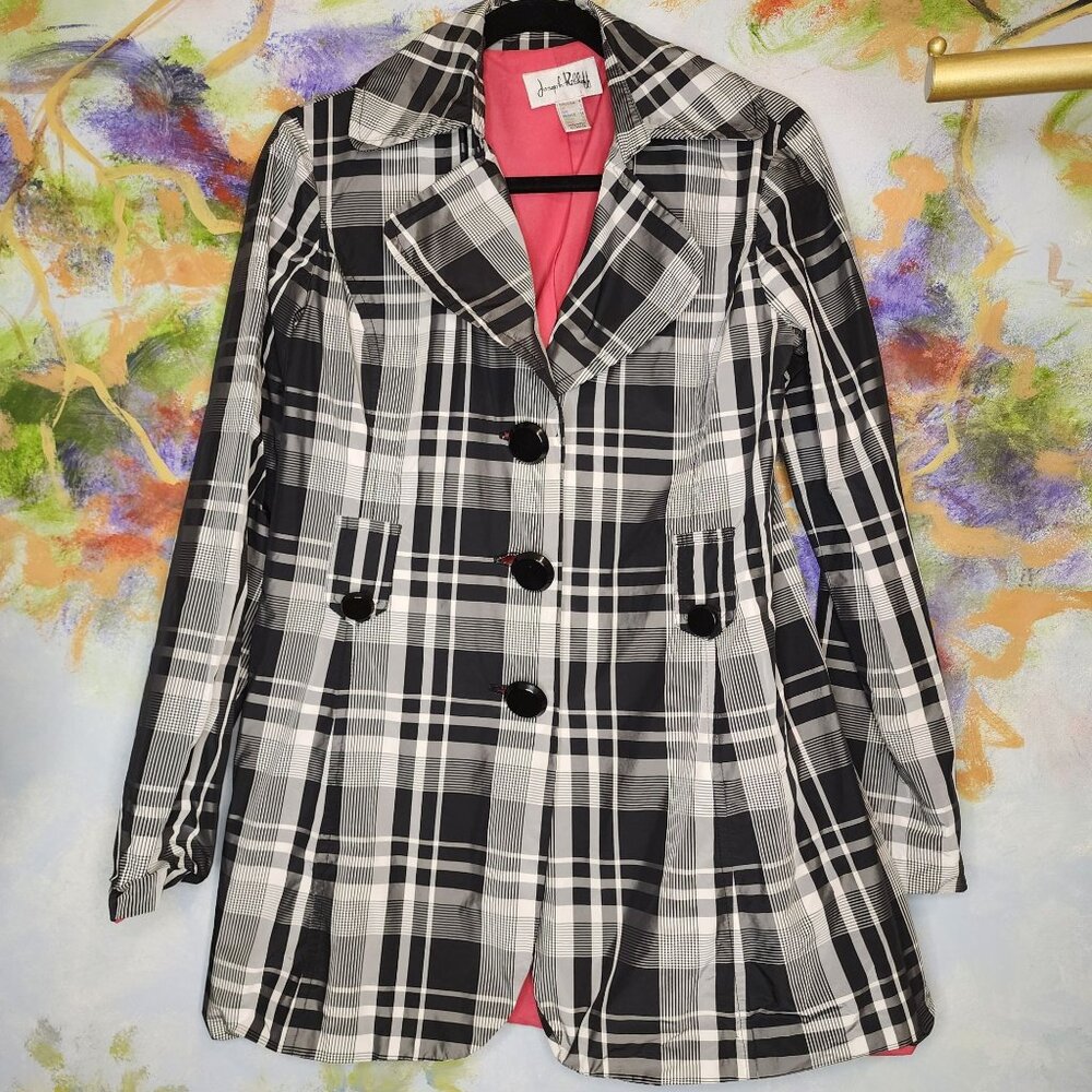 Joseph Ribkoff Women's Black & White Plaid Jacket Size 6